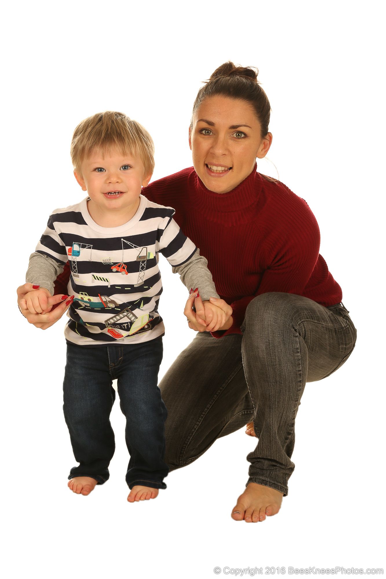 mum and son studio photoshoot