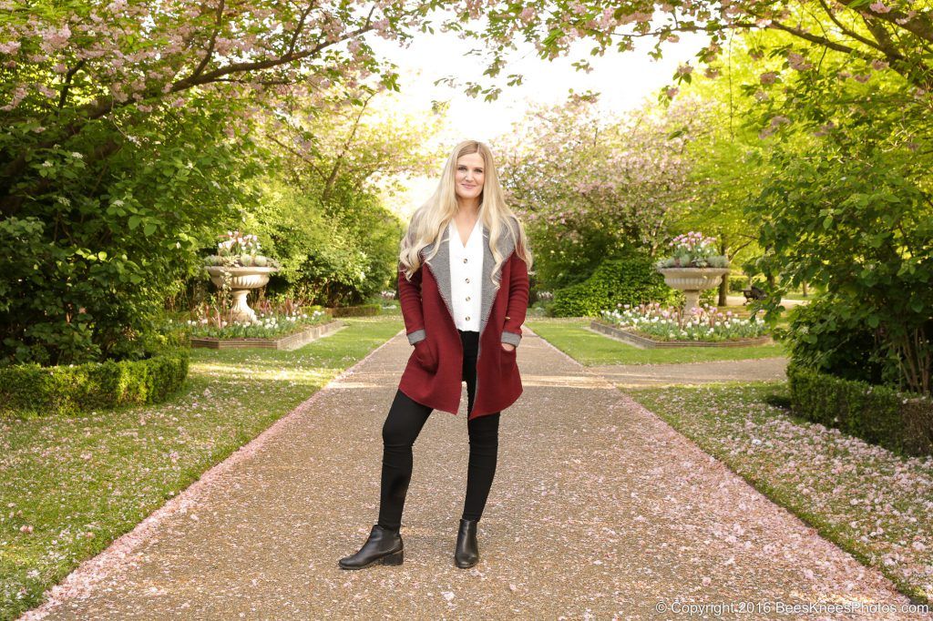 photo of a woman in the cherry blossom