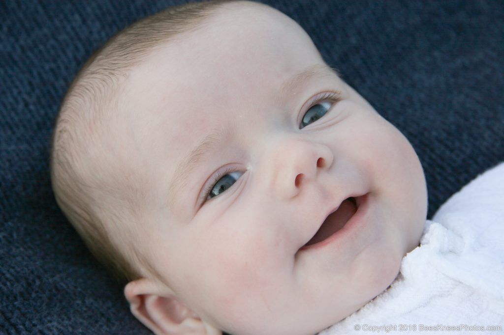 smiling baby outdoors