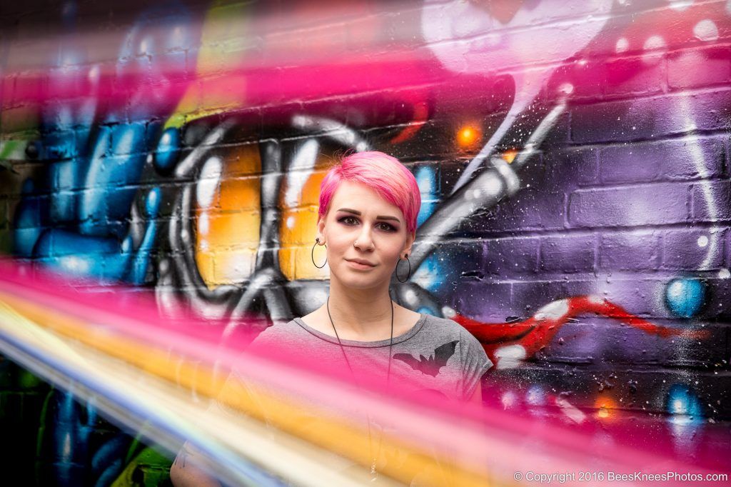 urban graffiti portrait of a woman