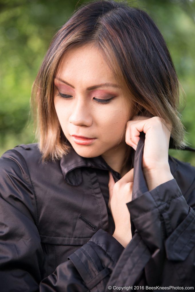 woman in a black coat