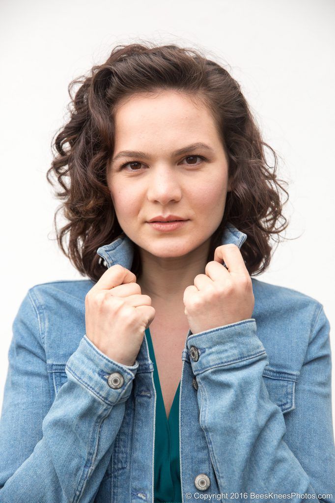 woman in a denim jacket