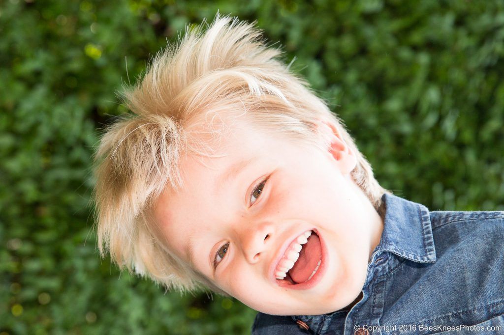 young boy having fun outdoors